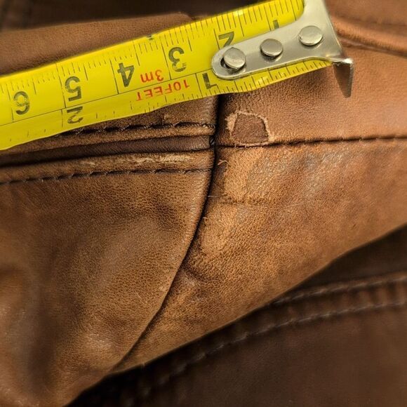 Berman's‎ 70s mens vintage brown leather trench coat jacket - Picture 15 of 16